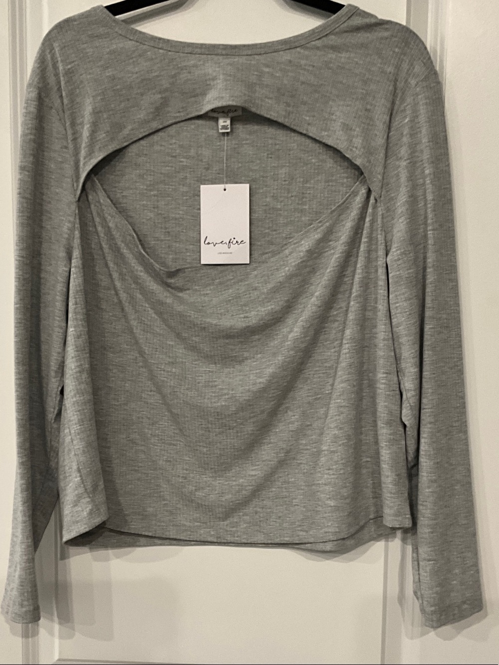 love, Fire Women's Light Gray Long-Sleeve Tee - Size 2X